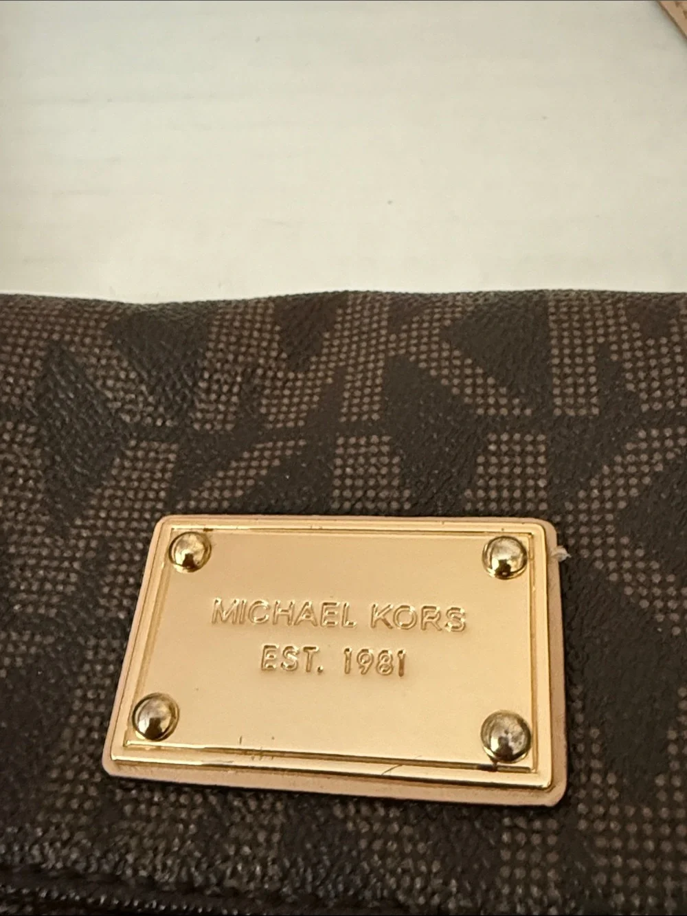 Michael Kors Jet Set Small Flap monogram crossbody, gold  hardware